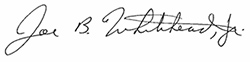 Joe B. Whitehead Jr. signature