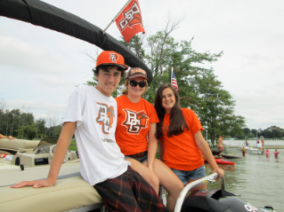 Jeff Artz - At the lake! Future Falcon Kyle, current business student Allison, and Kaitlyn Artz. Children of Jeff Artz ’92 and Sundae (Class of 2015)