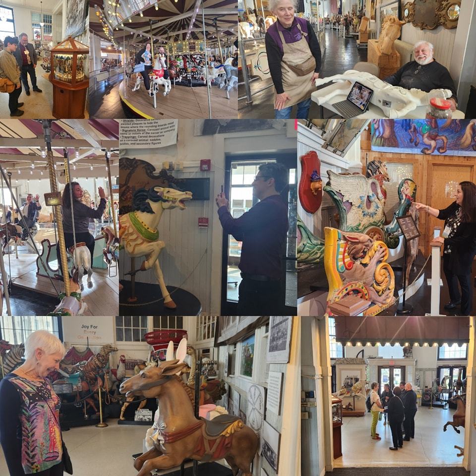 A collage of pictures from the OMA Merry Go Round Museum