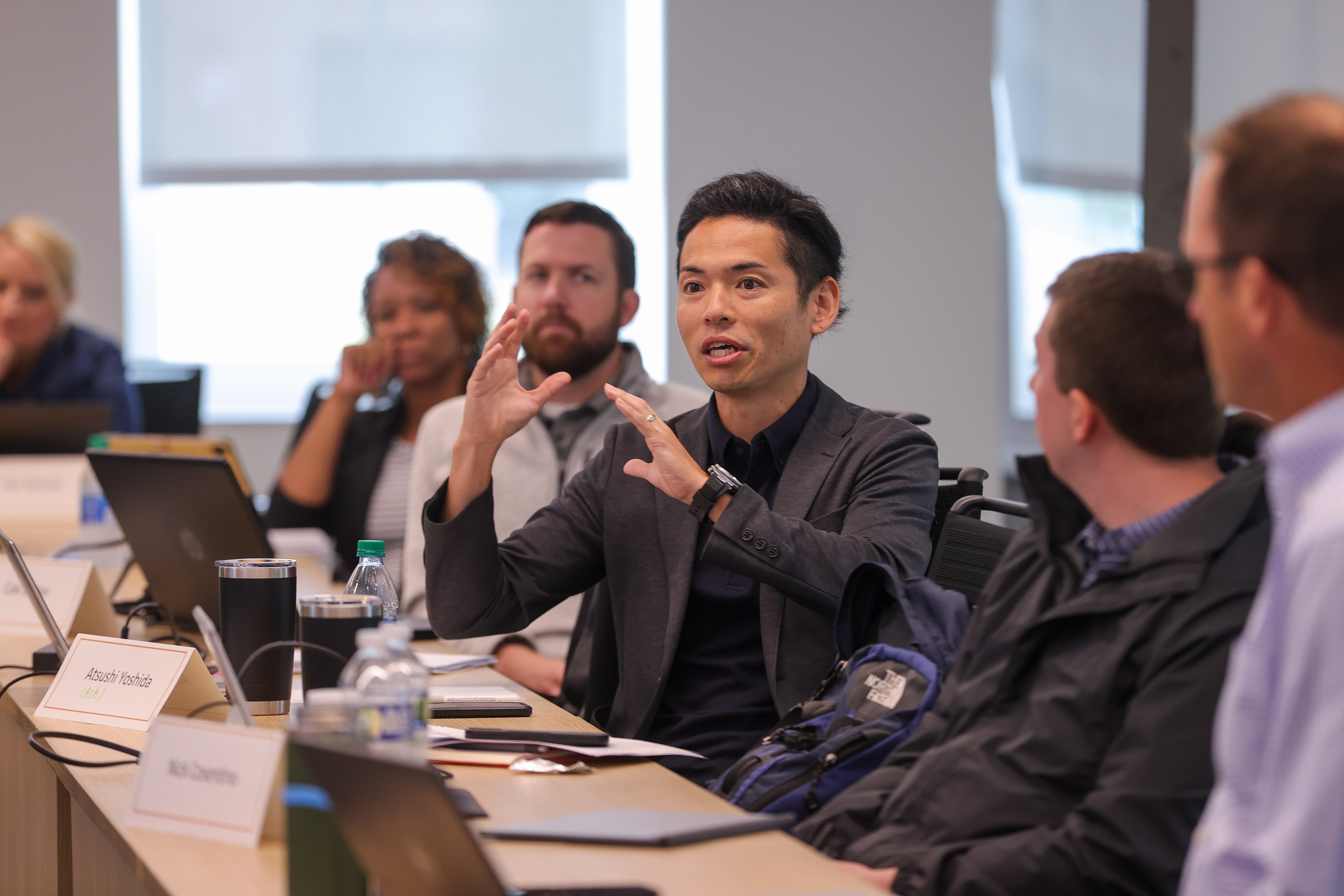 Man speaking in meeting