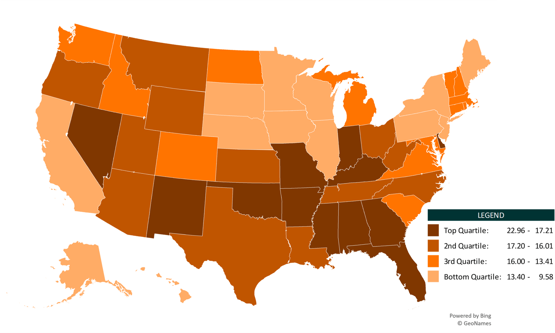 Divorce Rate In The U.S.: Geographic Variation, 2019