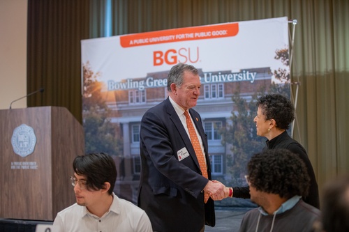 President Rodney Rogers Meets Keynote Speaker Michèle Stephenson. 