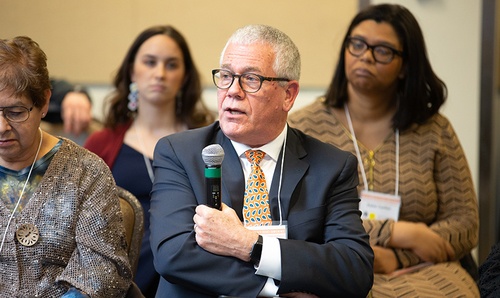 Dr. Raymond Craig, Dean of the College of Arts & Sciences, at thematic panel on El Centro: Proposed New Center of Latin American, Caribbean, and Latinx Studies at BGSU. 