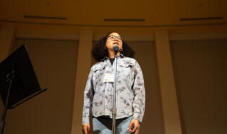 Keynote speaker, poet and performer, Ariana Brown.