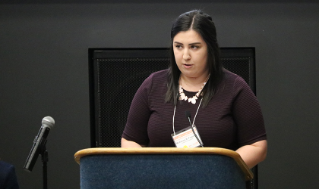 McKenna Freeman, BGSU Alumna, presenting at the opening session