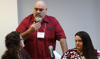 Dr. Luis Moreno, Lecturer, Department of Ethnic Studies, before the Subaltern Voices and Latinx Resistance panel