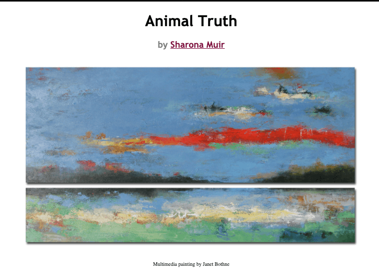 Animal Truth, Sharona Muir. The cover image is an abstract painting