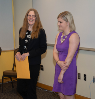 Dr. Kathy Bradshaw shares an anecdote about Amy Steigerwald, winner of the Broadcast Sequence Award.