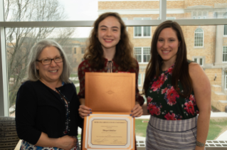 Terry Goodman Memorial Scholarship winner Abigail Shifley (center) with Nadine Goodman (left) and Cassandra Goodman (right).