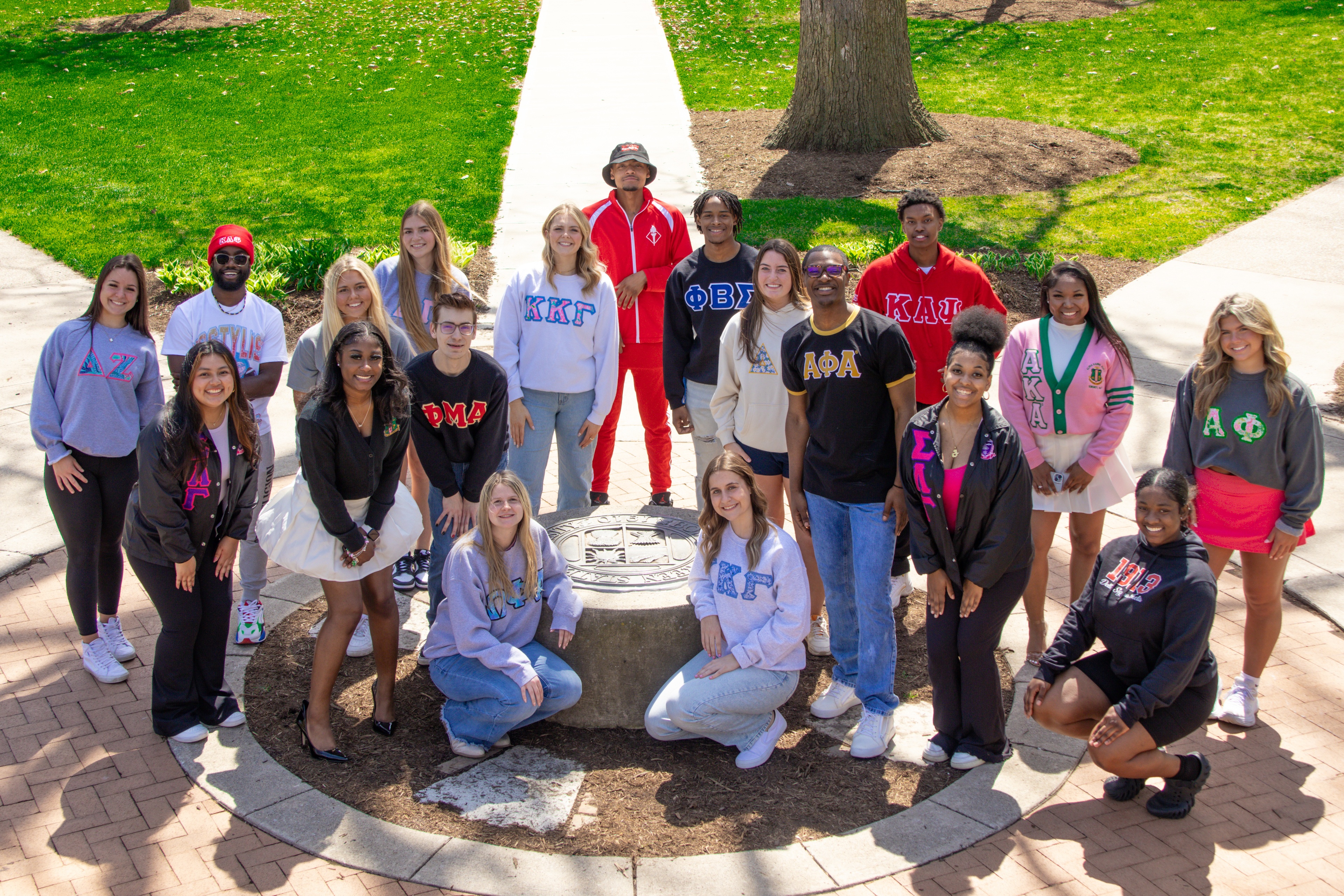 group of students on campus