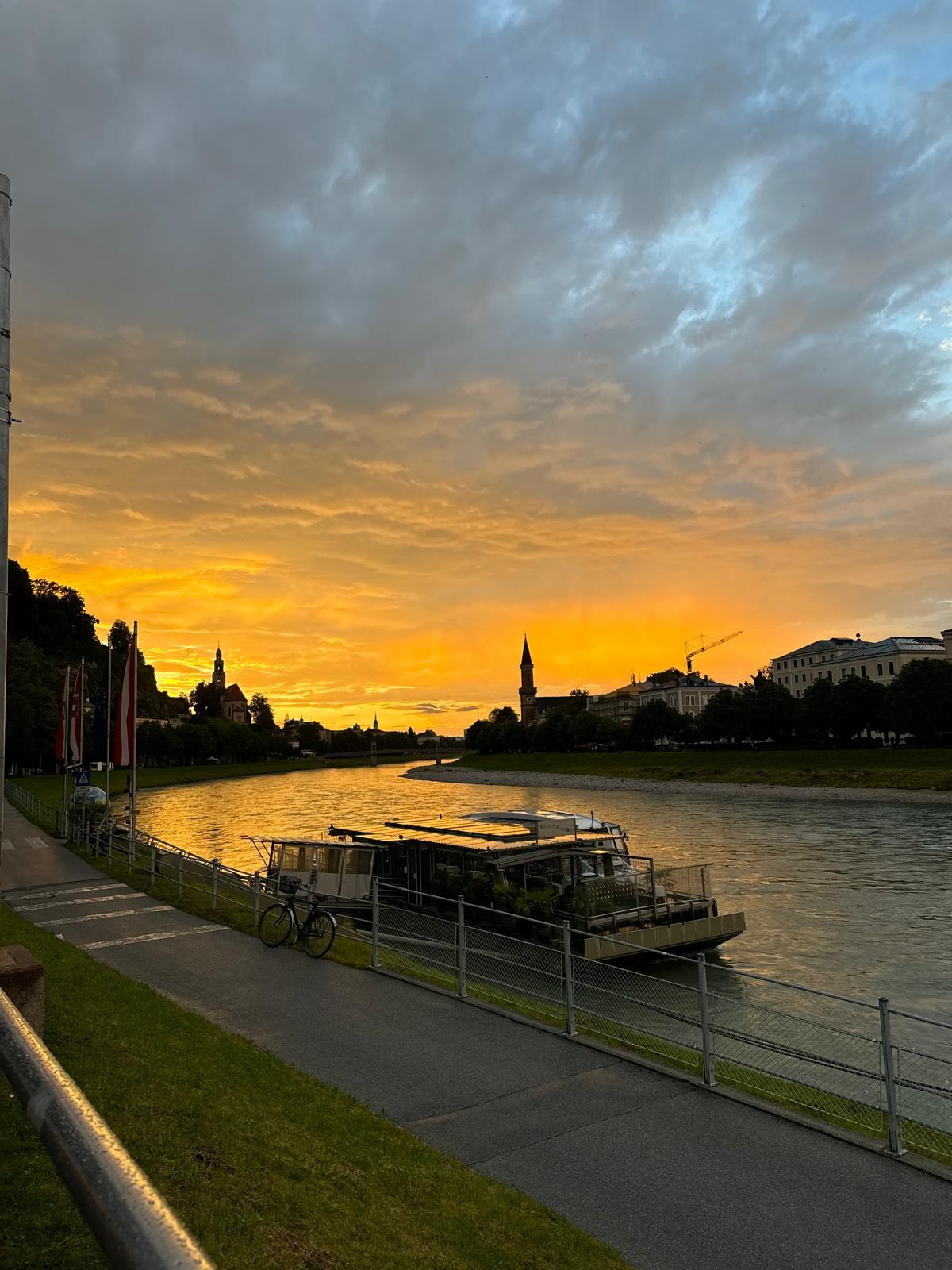 Sunset over the Salzach