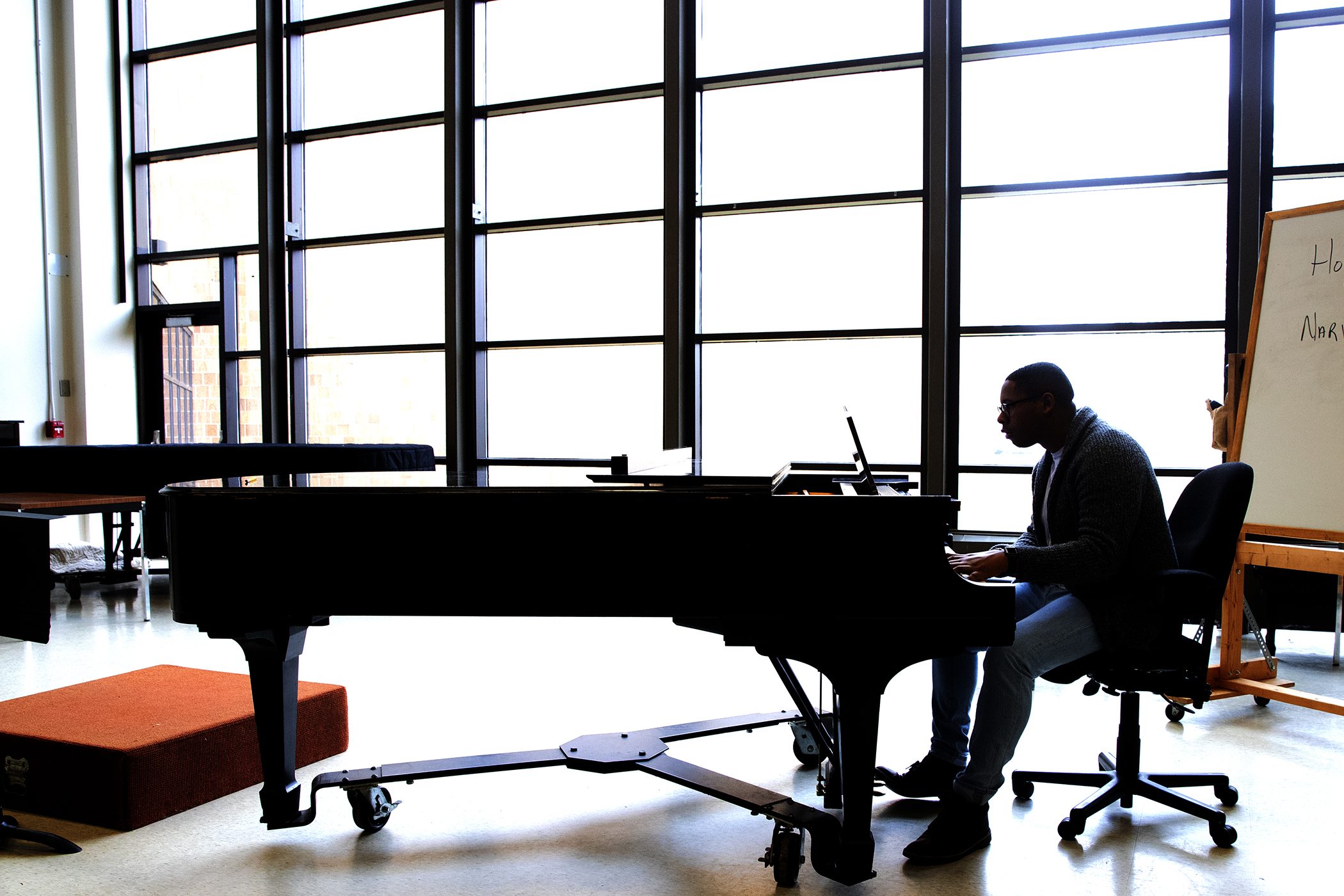 A person playing the piano.