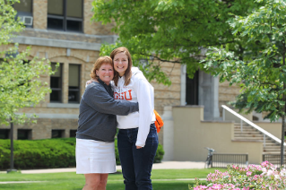 BG Falcon Family - Shawn Orr '93,'96 with daughter Anna Orr, a biology major.