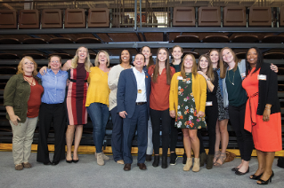 Inductee Curt Miller with former staff and players from his time as head coach of Women’s Basketball at BGSU