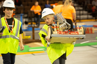 child carrying robot