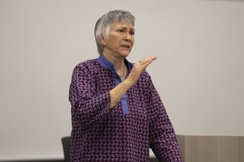 Brenda J. Hollis gives a lecture at Bowling Green State University.