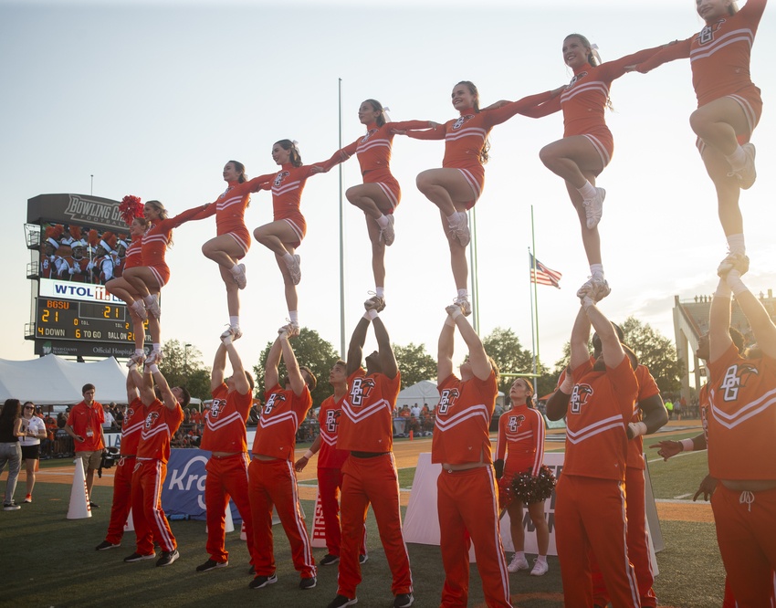 Falcons cheerleaders took their spirit to new heights during homecoming.