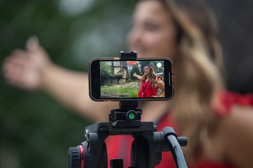 Libby Bumb helps create digital content for the Toledo Zoo through a multi-year fellowship program. (BGSU photo/Justin Camuso-Stall '14)