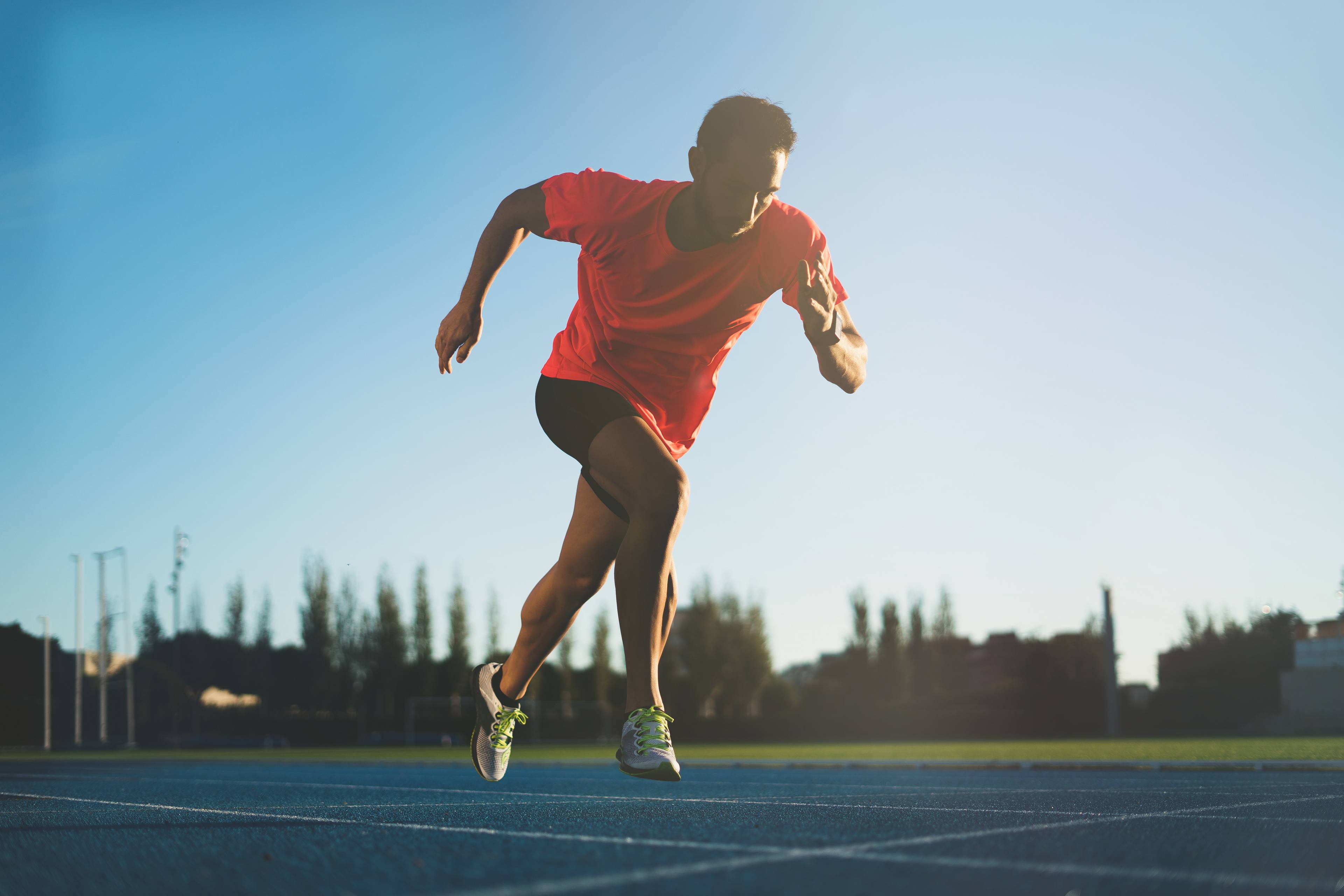 Man running on track