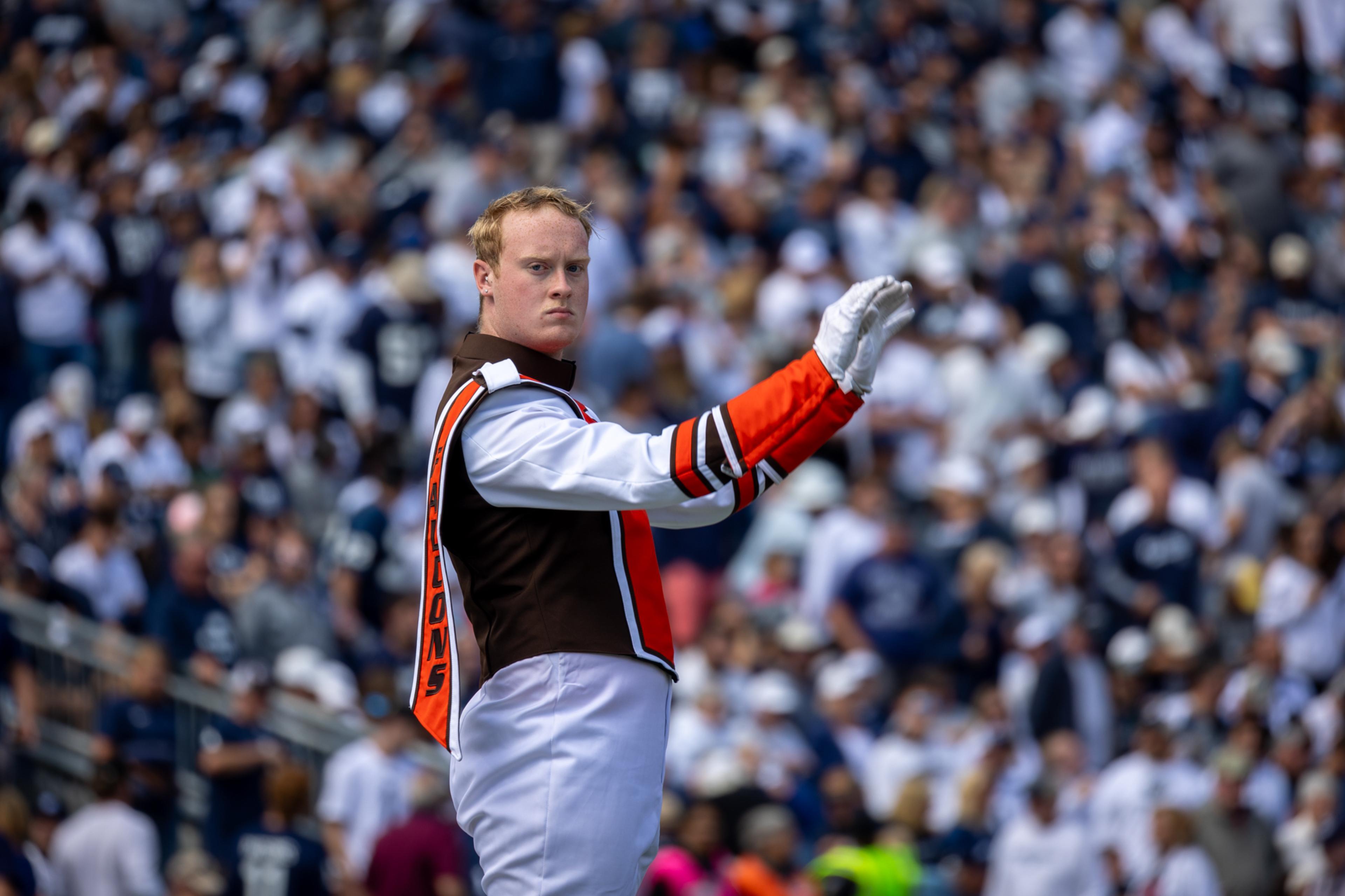 BGSU band member Jon Outrich during a performance.