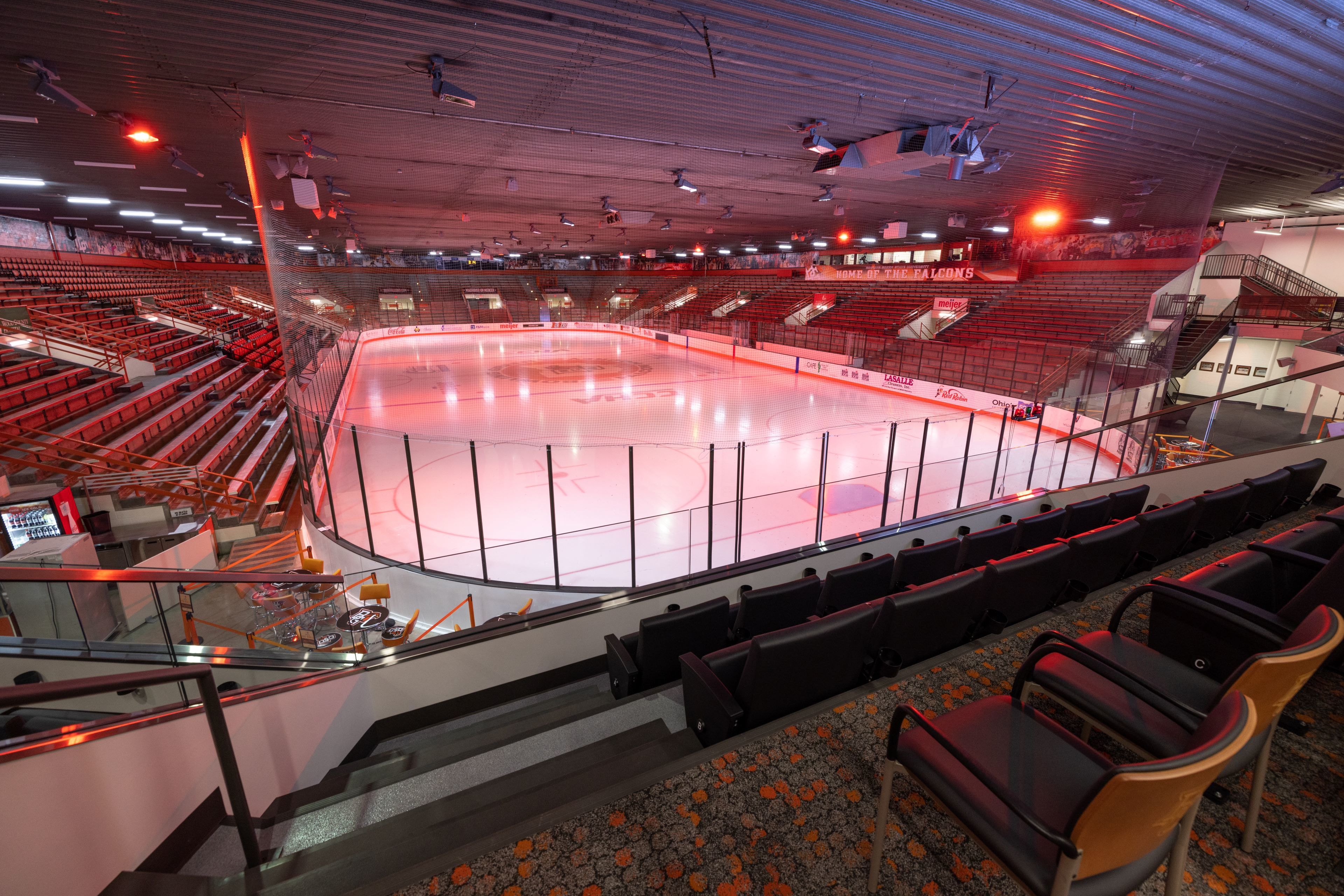 Interior of hockey arena