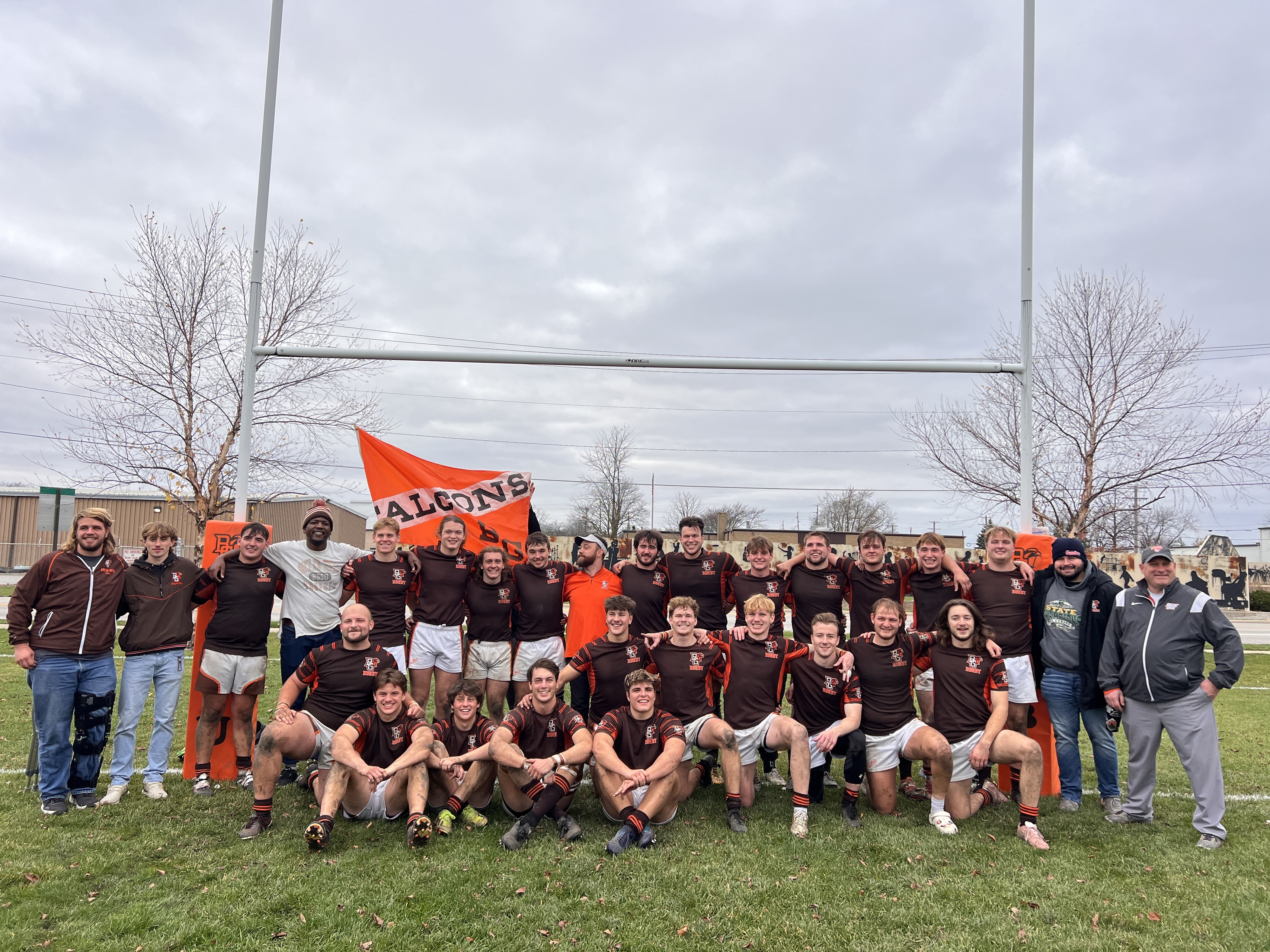 A team photo of BGSU men's rugby.