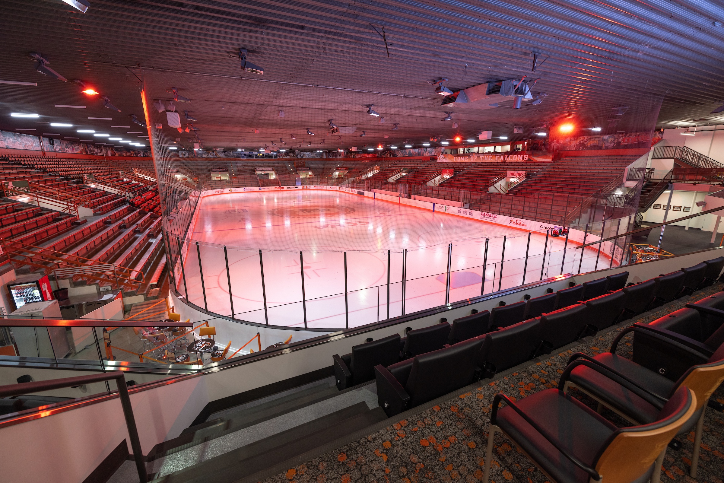 Interior of the BGSU hockey arena