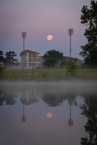 Sunset with moon