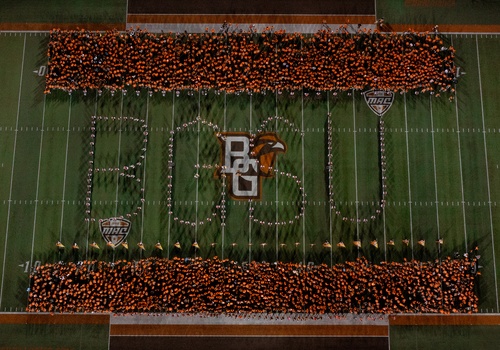 Students on football field 