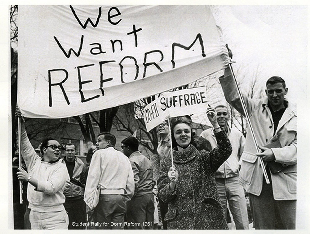 Students Rally for Dorm Reform, 1961